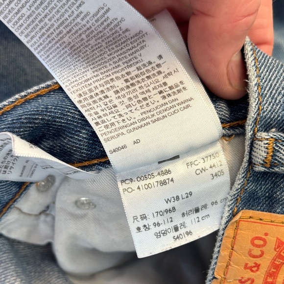 Levi's 505 Men's Light Blue Straight Jeans 38x29 - Picture 11 of 12